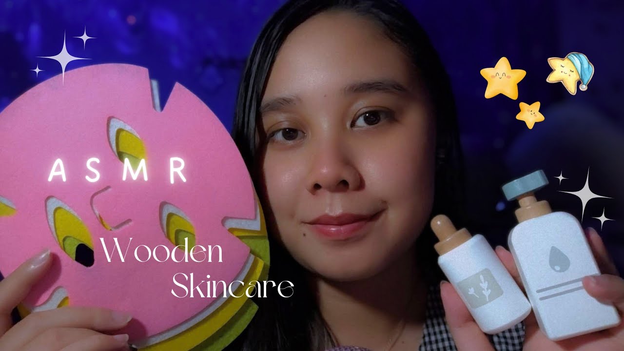 ASMR Wooden Skincare Before Bed on Rainy Night ✨🌿🌧️ (Layered Sounds, Less Talking, Whispering)