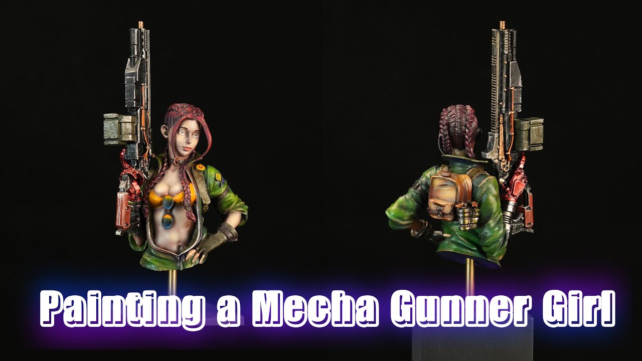 Painting a Mecha Gunner Girl | Mechanical Female Gunner Figure