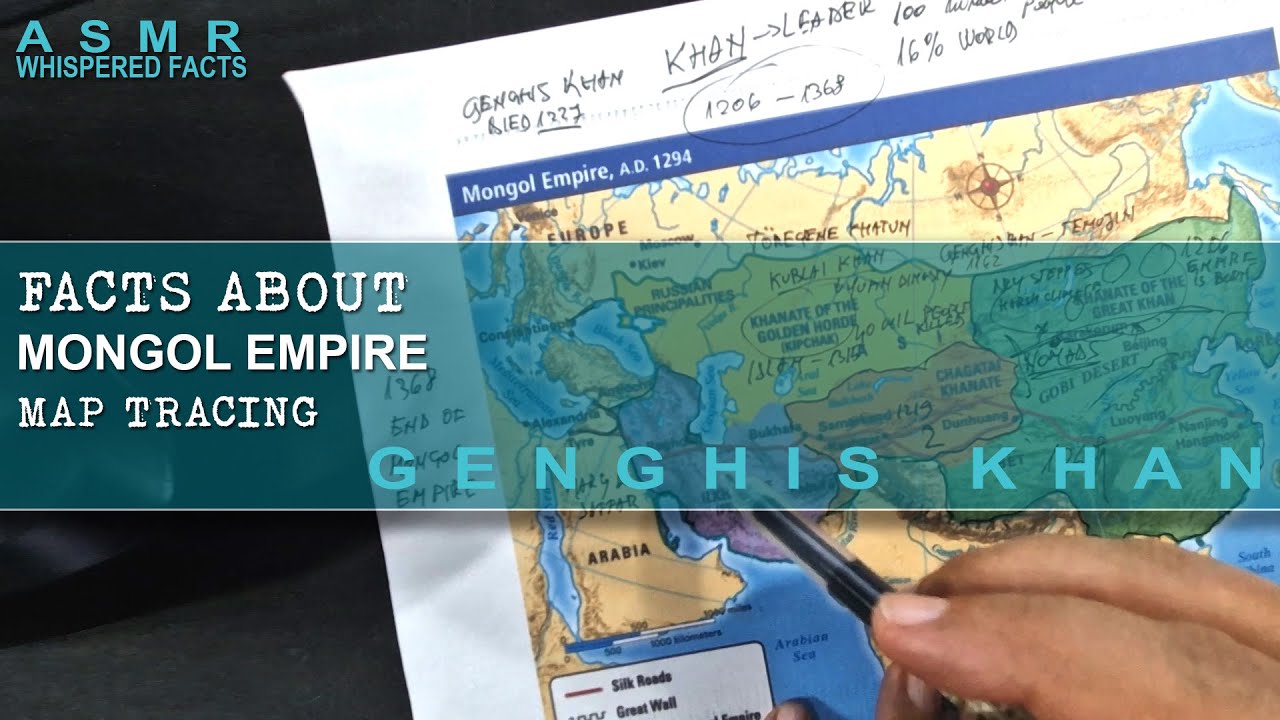 ASMR whispered facts: The Evolution of the MONGOL Empire with Map Tracing | Facts & Secrets