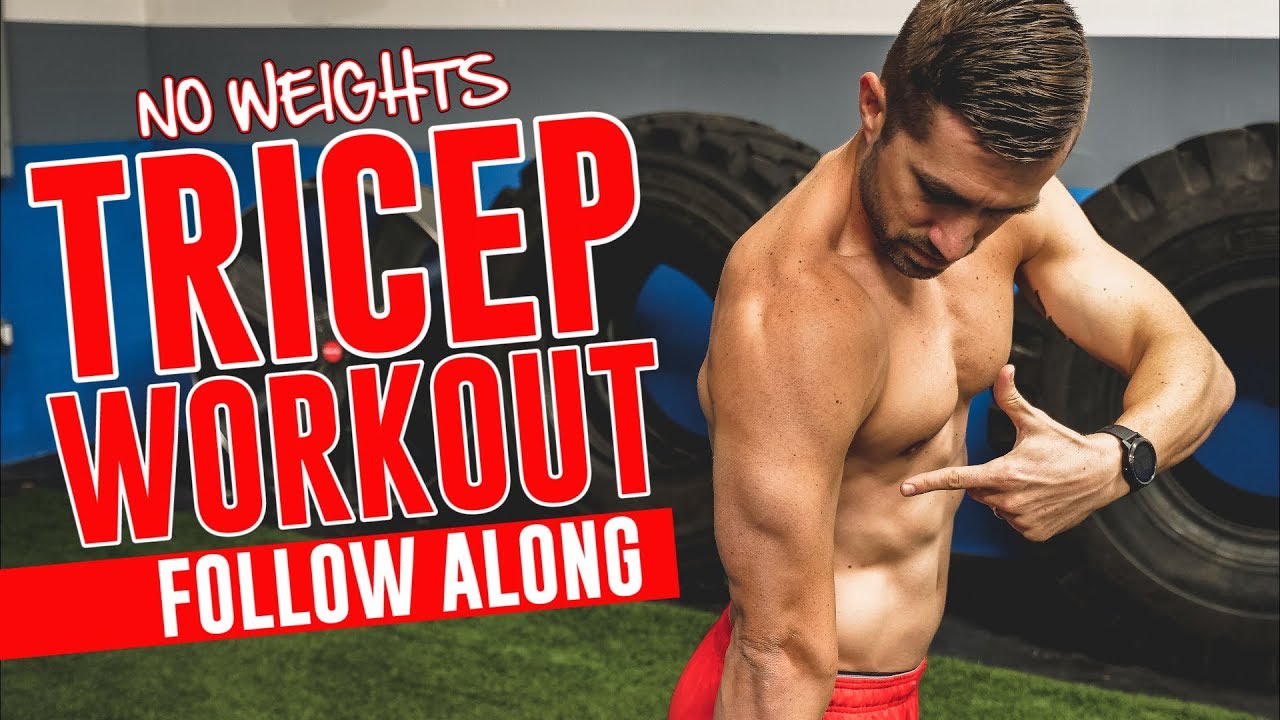TRICEP Workout Without Weights - Complete Follow Along (Bodyweight At-Home Routine!)