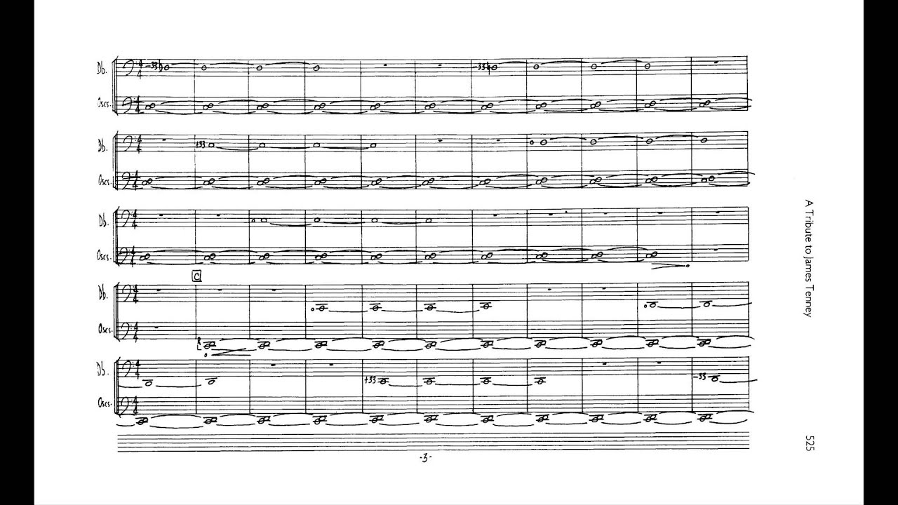 Alvin Lucier - Hommage to James Tenney (w/ score) (for double bass and pure wave oscillator) (1986)