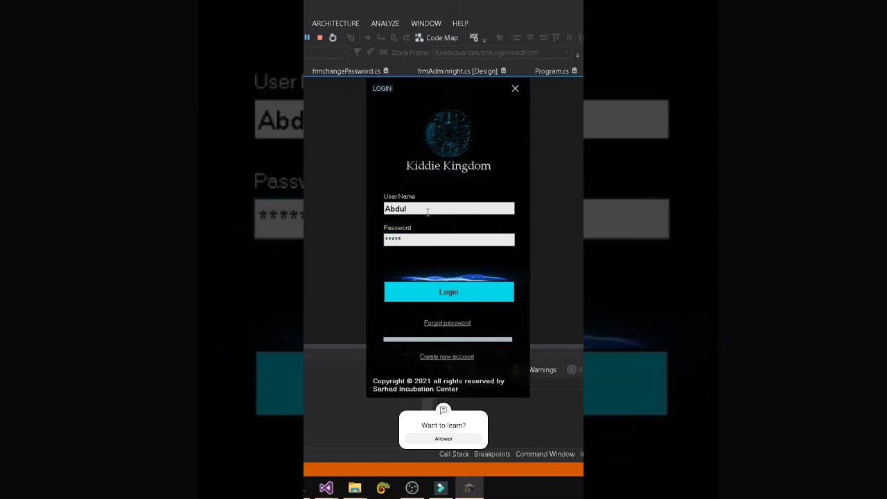 C# animated login form UI #ui #csharp #modernui #loginform #userinterfacedesign #loginformdesign