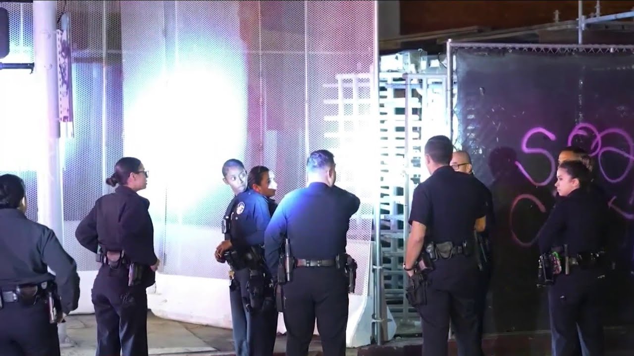 Grupo de personas irrumpe en Oceanwide Plaza en el centro de Los Ángeles
