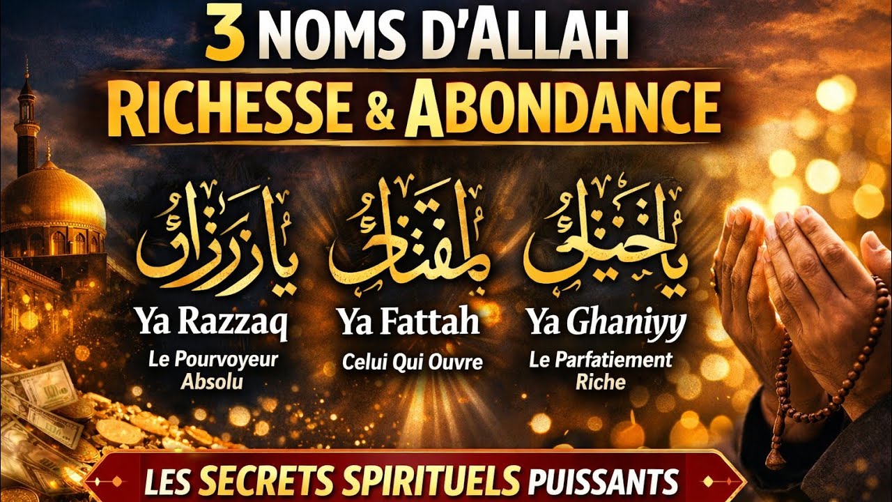 3 Noms d’Allah Qui Attirent la Richesse et l’Abondance (Secrets Spirituels Puissants)