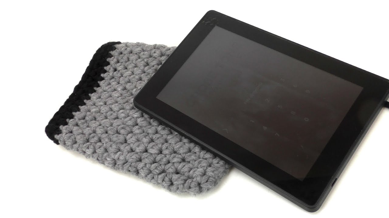 Tablet Hülle häkeln | Tablett Hülle für jede Größe | halbe Stäbchen häkeln