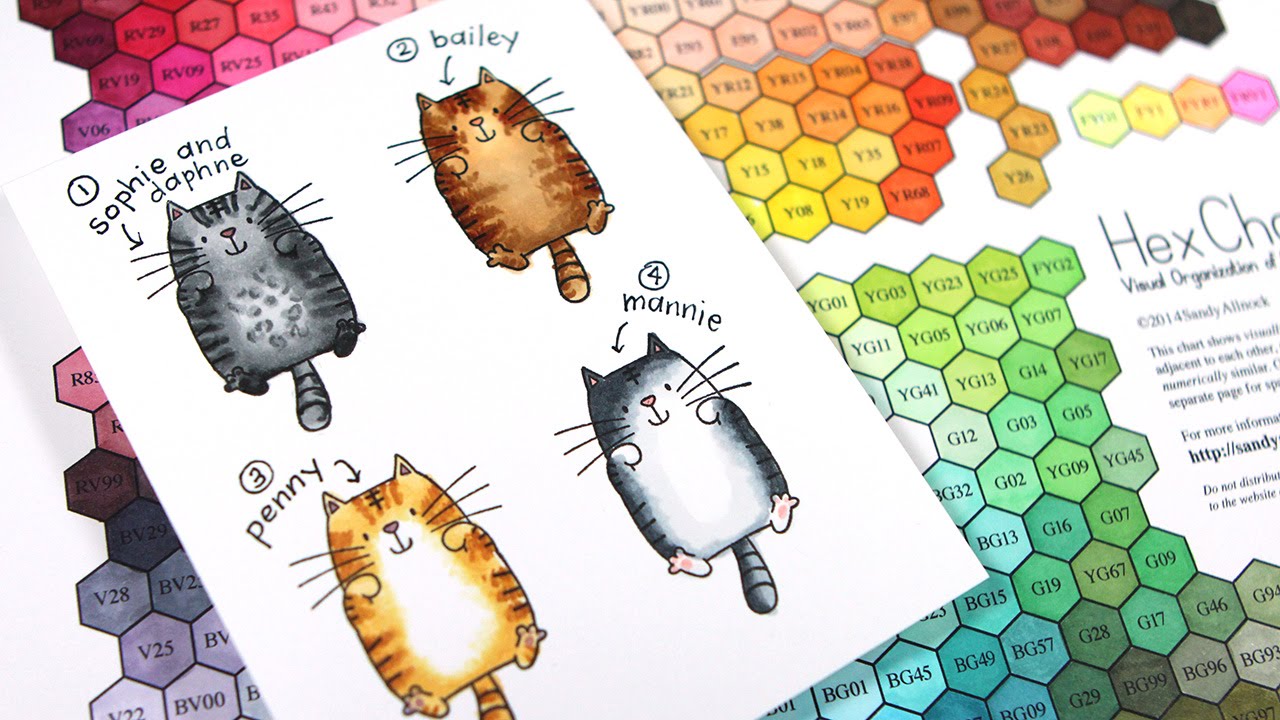 What color is your cat? Coloring cats with Copic Markers (plus Hex Chart)