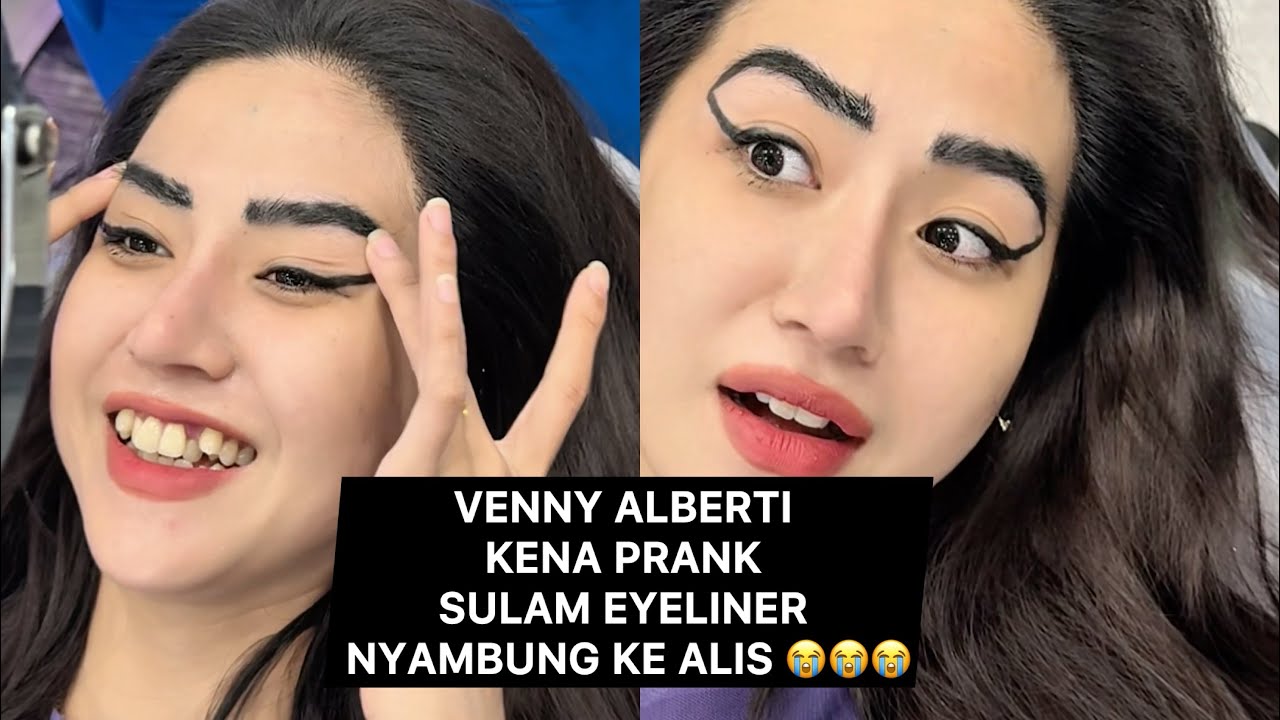 Venny Alberti Kena Prank ‼️ Sulam Eyeliner Nyambung Ke Alis 😭😭😭 #sulamalisrosidi 