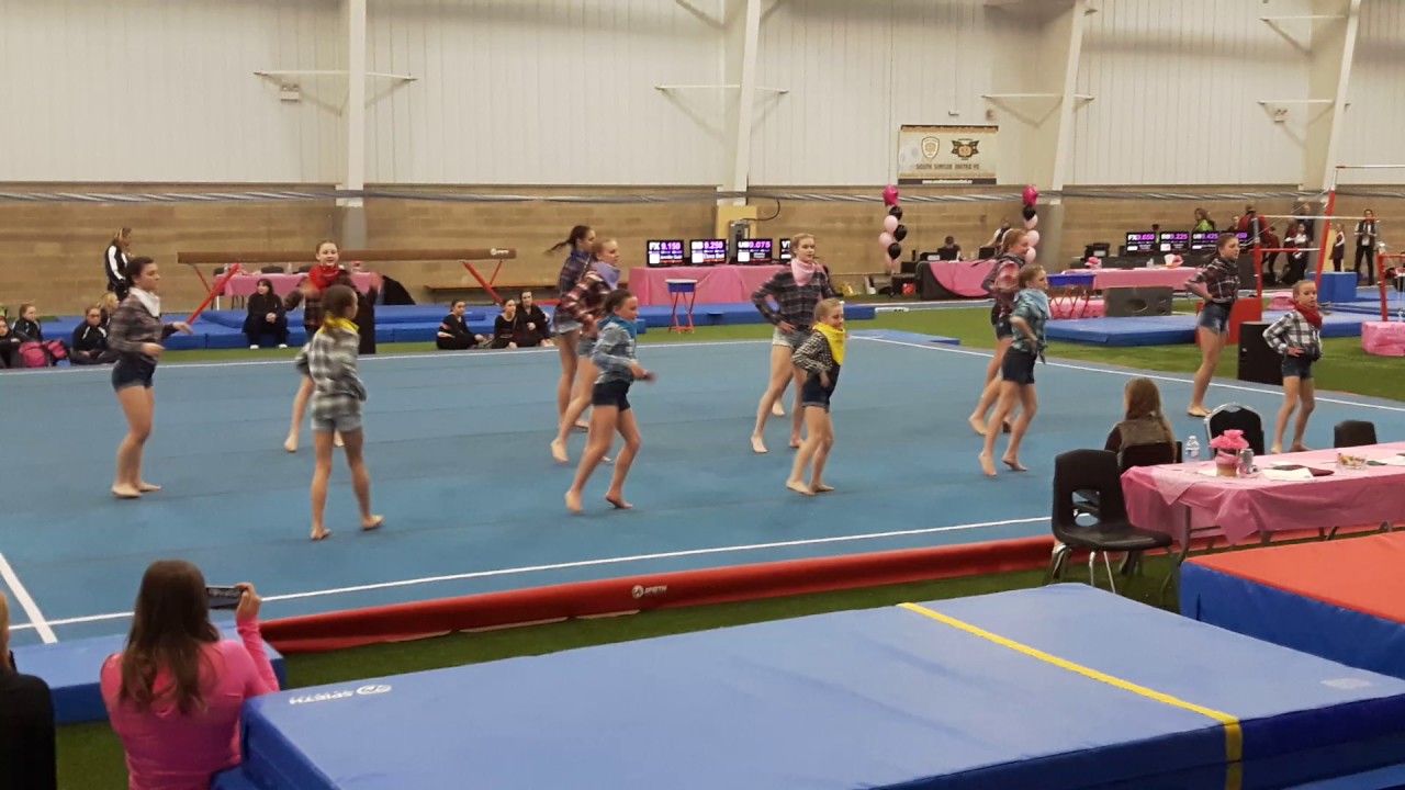 Chelsea B and Gymnast girls perform to Cotton Eyed Joe at AGC Country Hoedown