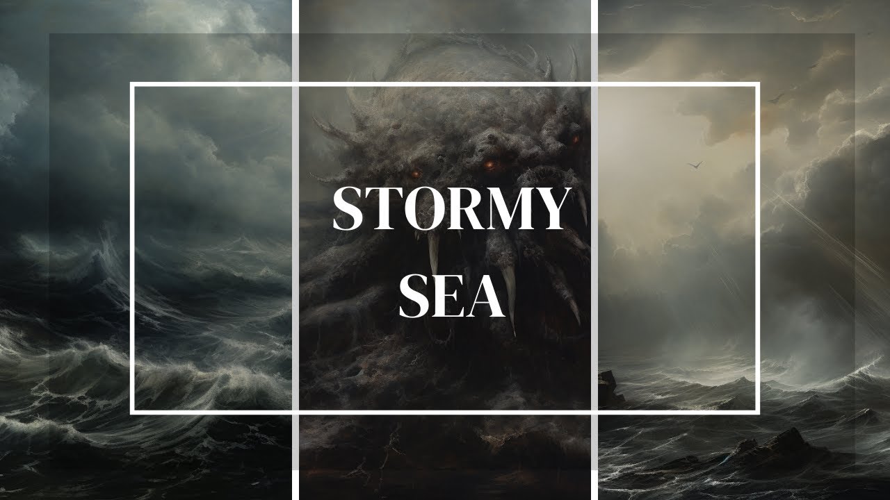 Frame TV Art - 12 Sea Storm Paintings (Ocean Wrath, Thunderstorms, Cthulhu Monster)