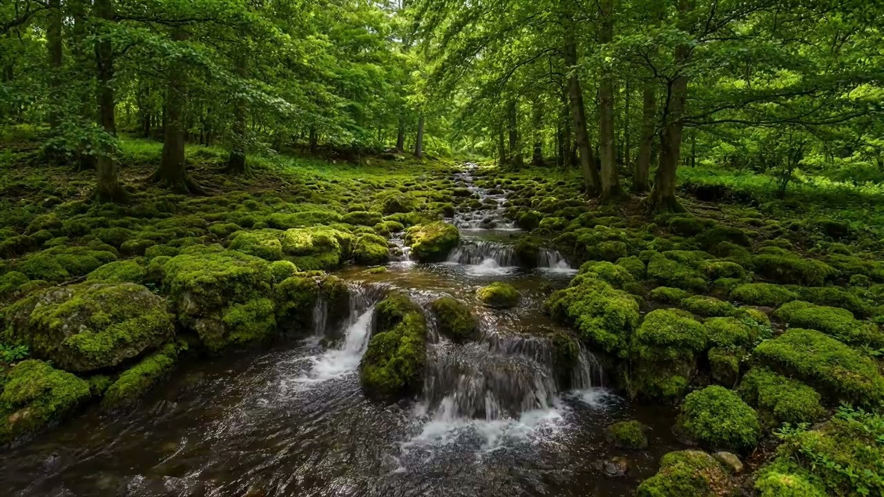 River Flowing Through Forest Rocks | Deep Sleep Nature Sounds