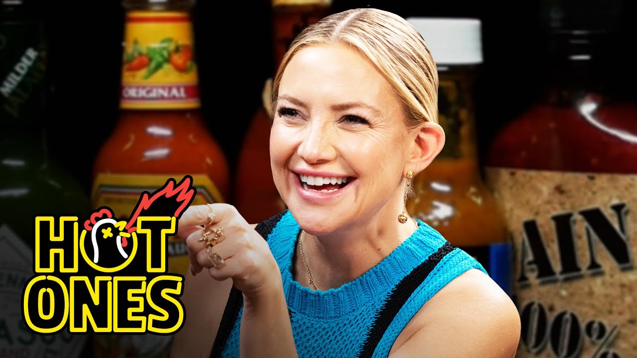 Kate Hudson Stays Positive While Eating Spicy Wings | Hot Ones