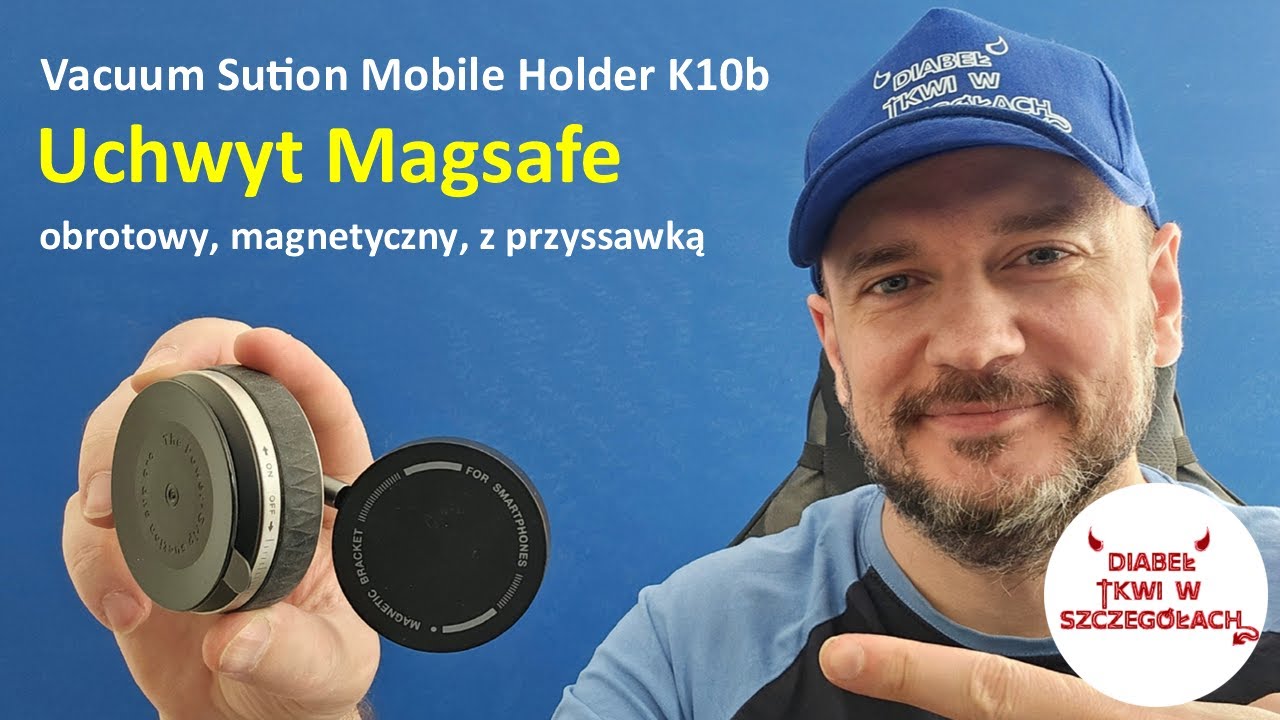 Obrotowy magnetyczny uchwyt z przyssawką próżniową - Vacuum Sution Mobile Holder K10b