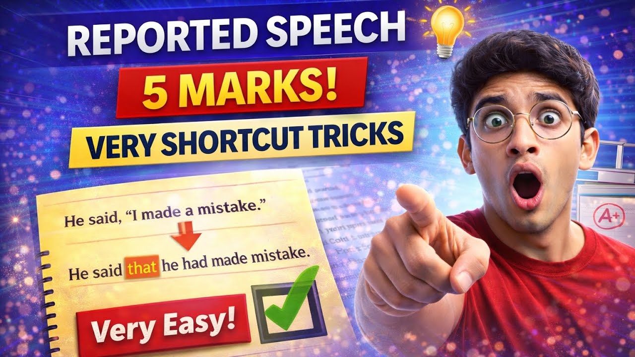 Reported Speech 5 Marks – Very Easy Shortcut Tricks