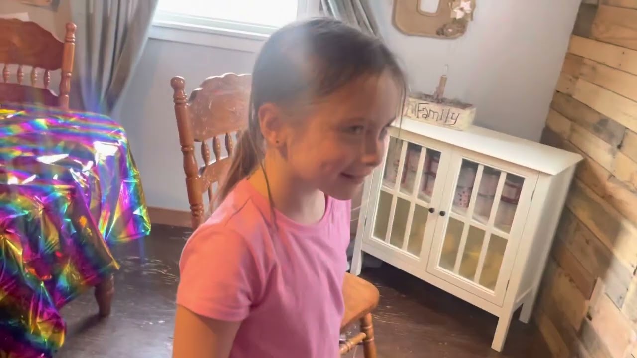 Chloe Pops the Balloon Arch! Over 100 balloons popped!