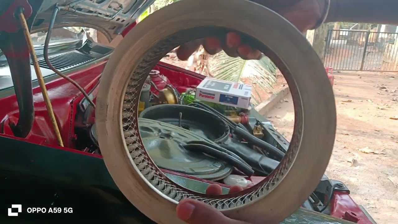 Maruti 800 carburettor engine air filter replacing video 🔩