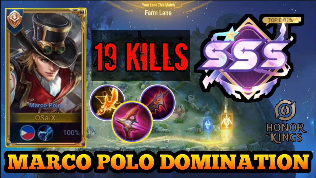 19 Kills Marco Polo SSS Carry Victory | Honor of Kings PH Ranked Gameplay