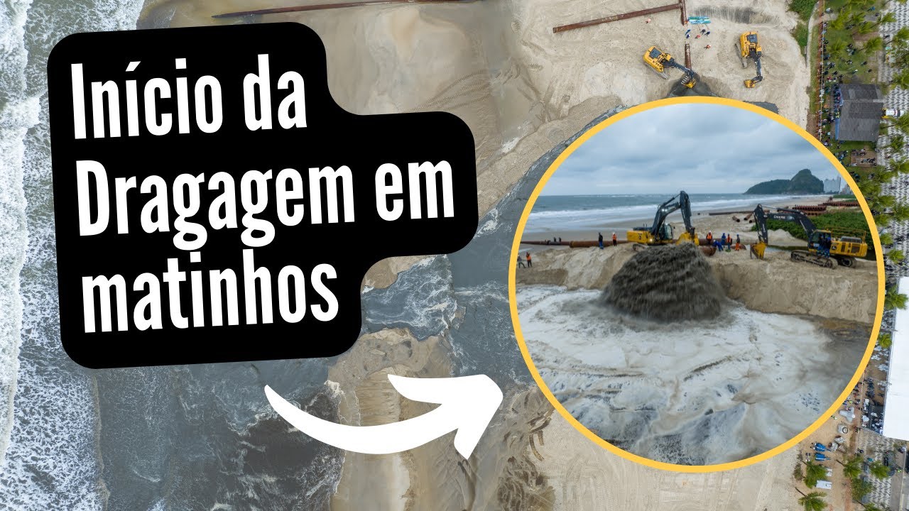 Início dragagem em Matinhos/PR - Acompanhe as obras da nova orla - 4K
