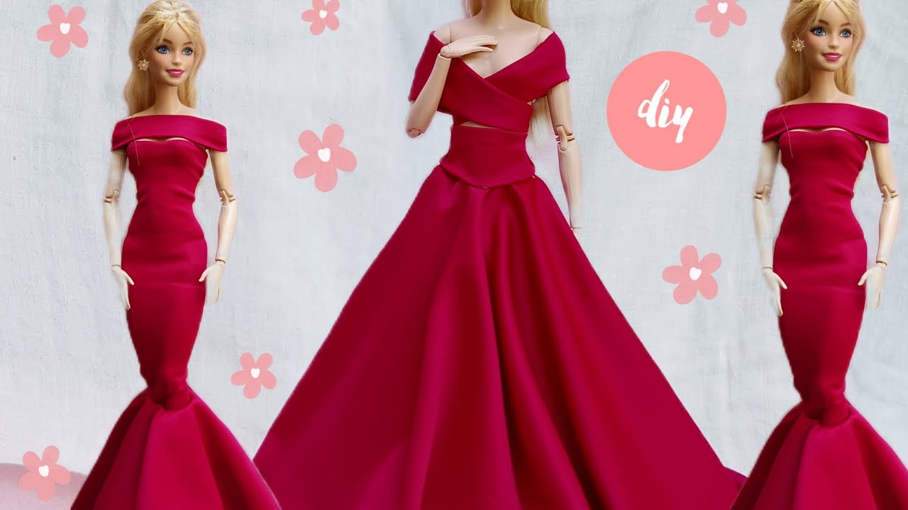 No sew no glue doll dress | easy partywear dresses for doll 👗