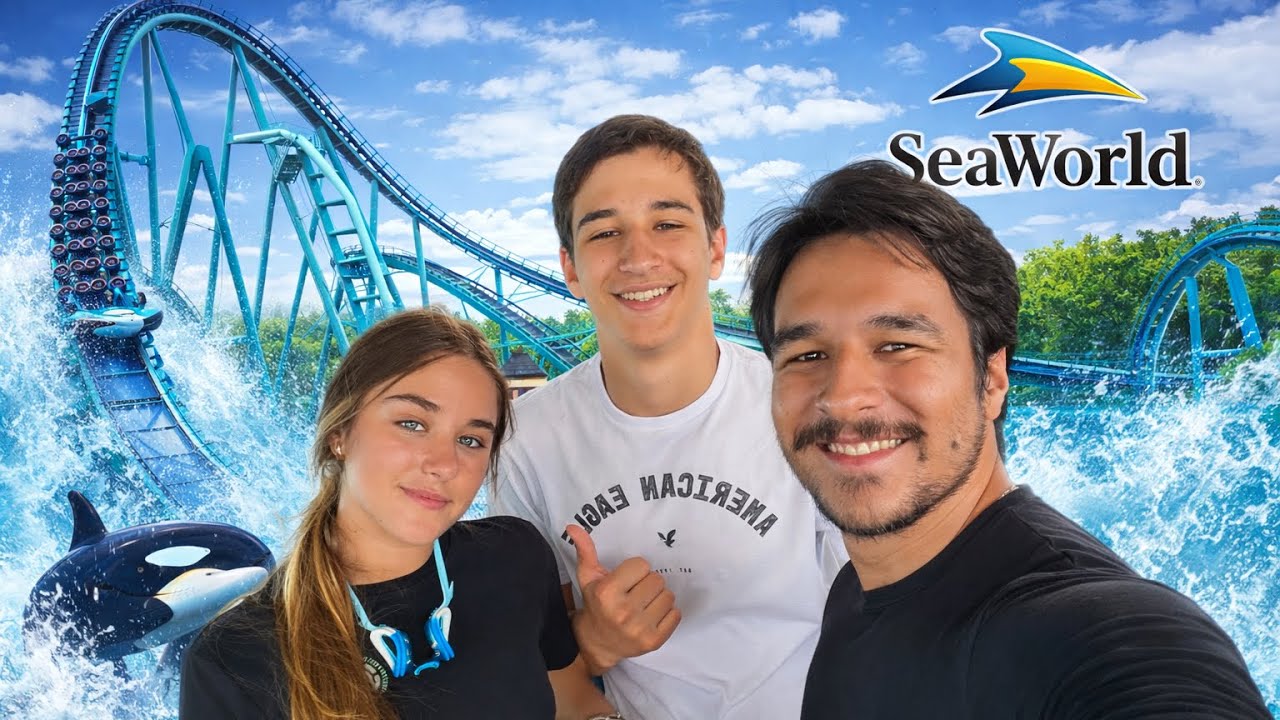 Um dia no Sea World com meus primos