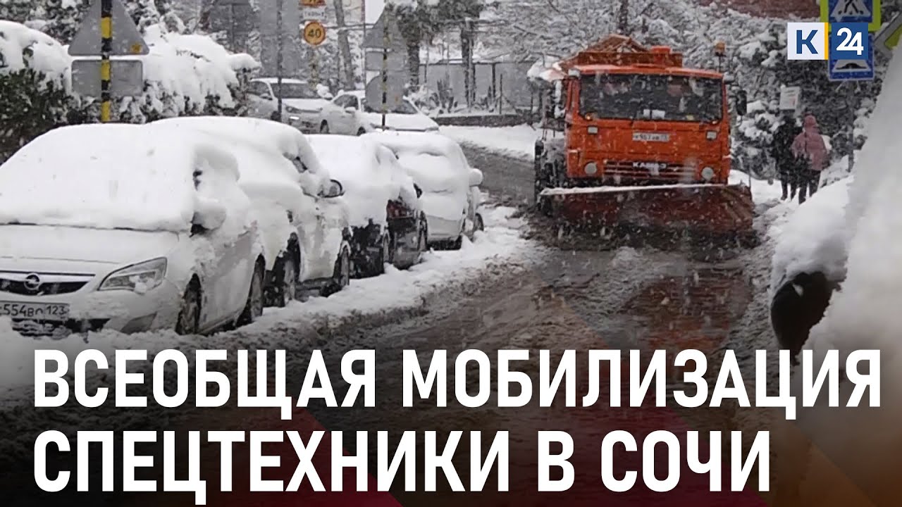 В Сочи устраняют последствия обильного снегопада