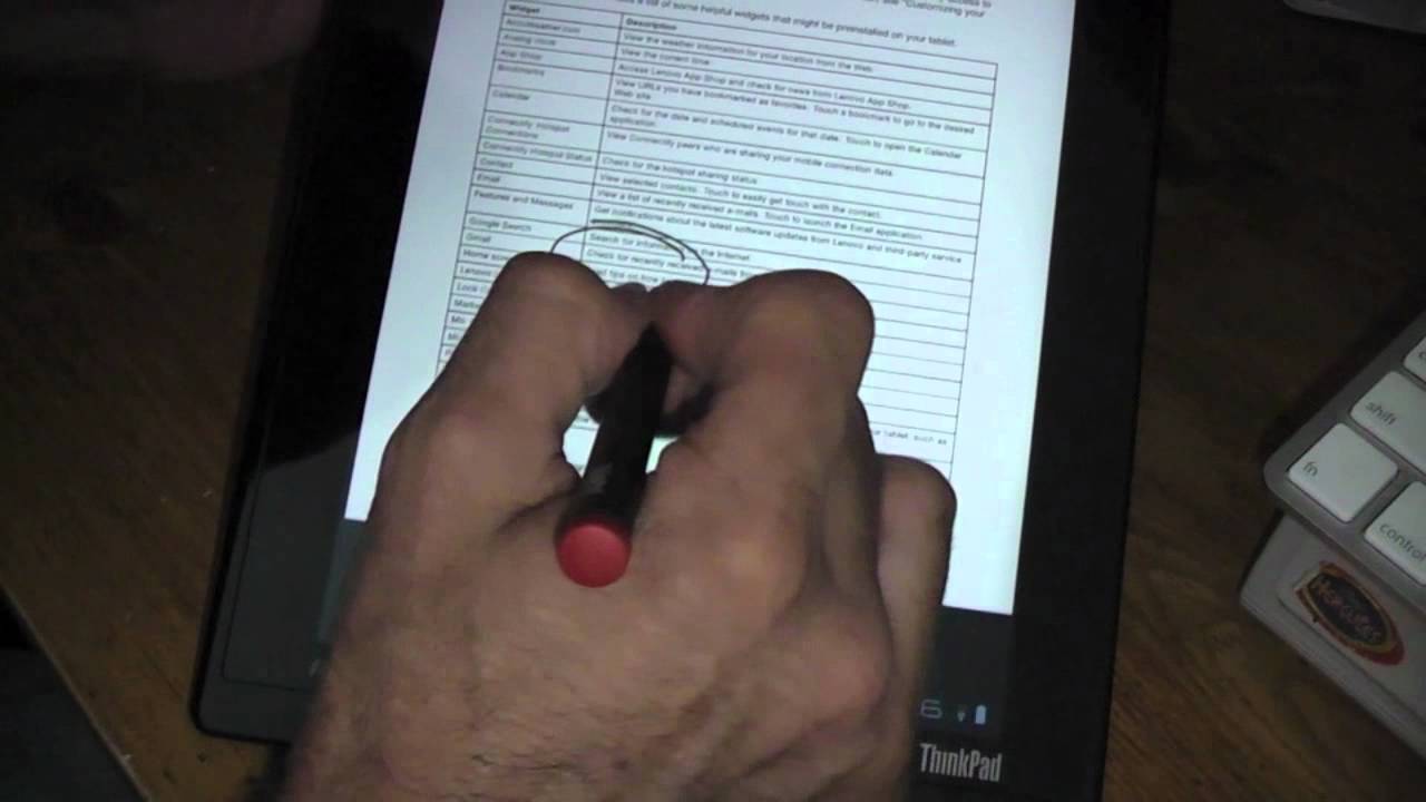 Lenovo ThinkPad Tablet Using PDF