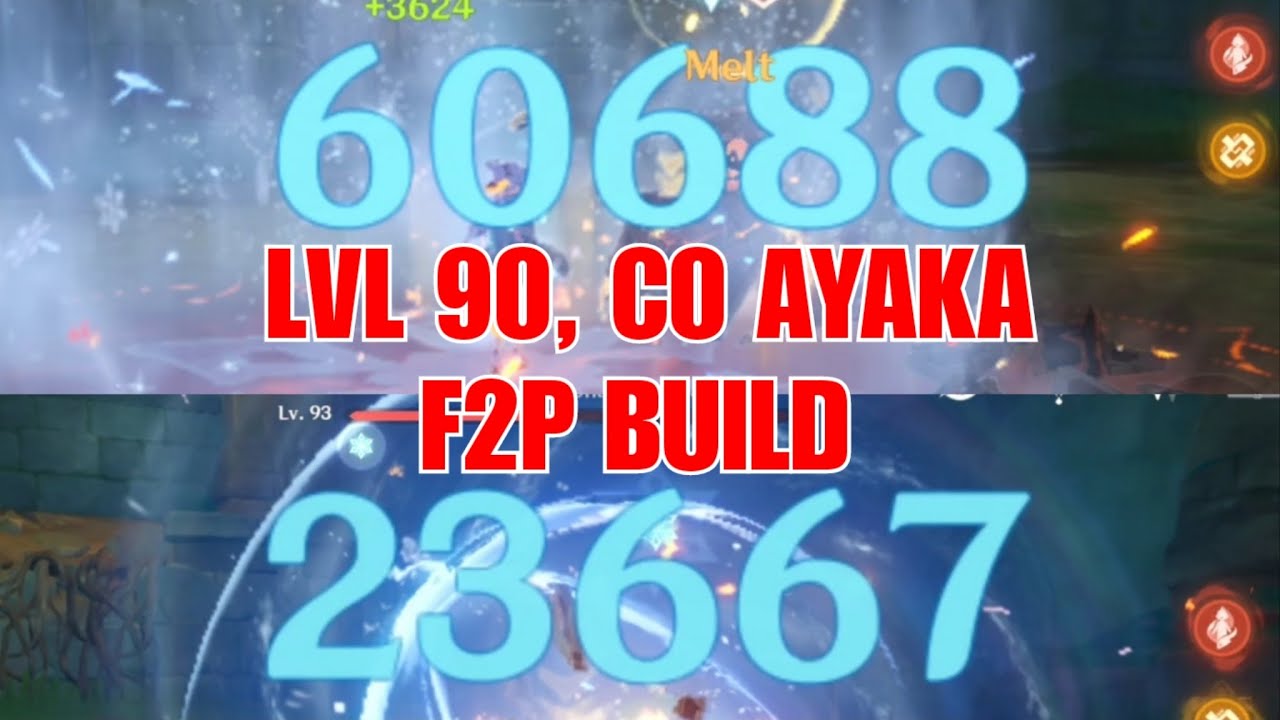 LVL90 C0 Ayaka with 4 Star Weapon Damage Showcase (100% No Foodbuff) | Genshin Impact