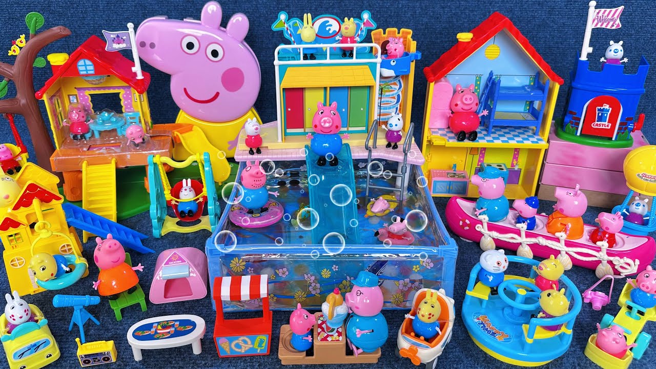 14 Minutes Satisfying with Unboxing Peppa Pig Water Park Pool Toys Collection ASMR | Review Toys