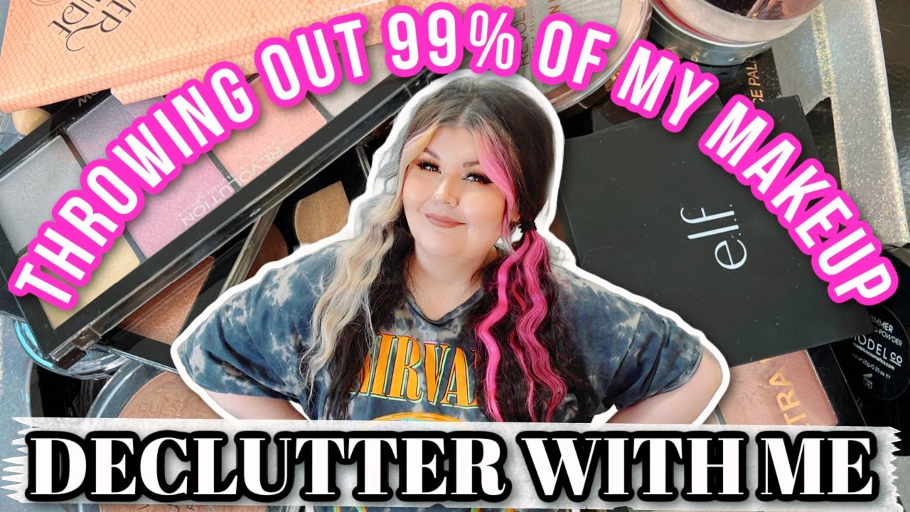 THROWING AWAY 99% OF MY MAKEUP - MAKEUP DECLUTTER PART 4 2024