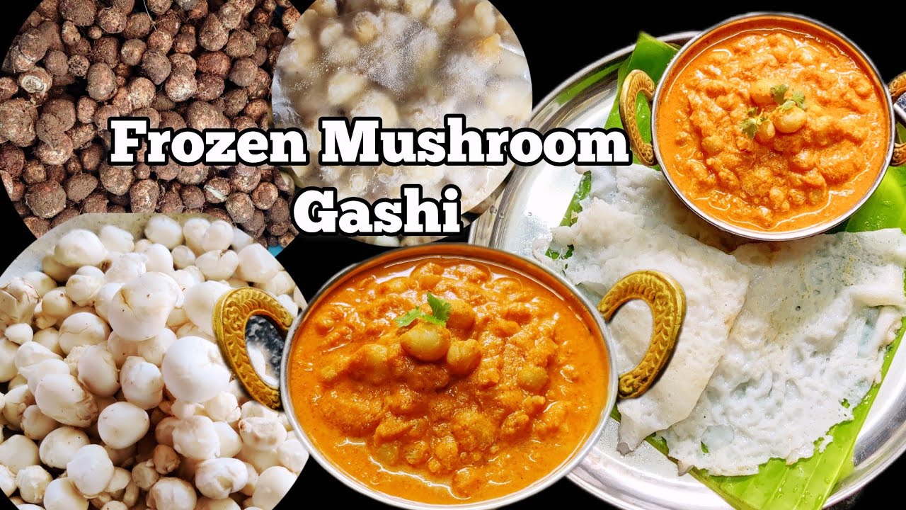 Frozen Mushroom Curry with Neer Dosa/ Frozen Alambe Gashi/thunder mushroom curry & Neer Dosa 