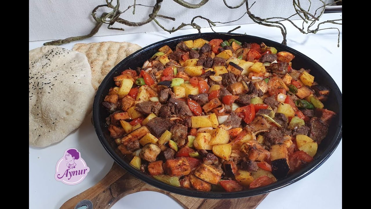 Ofengerichte sind schnell einfach und lecker I Elbasan Tavasi Rezept I Fleisch mit Gem&uuml;se im Ofen