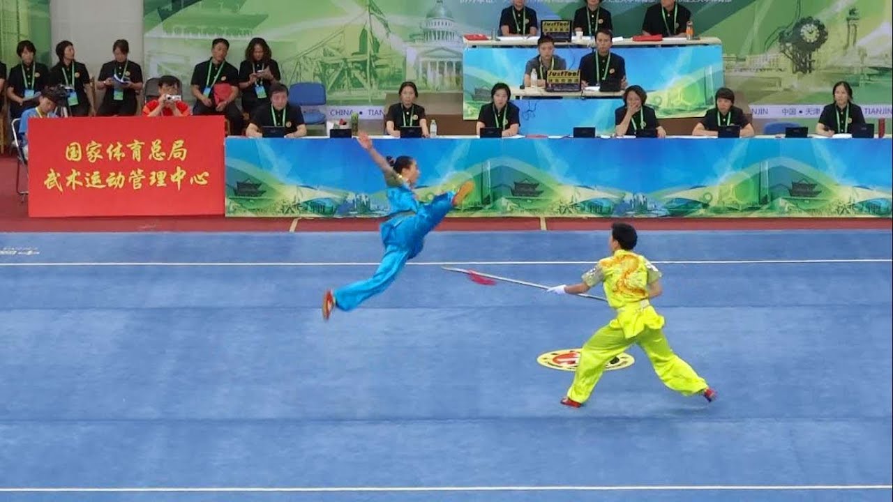 2014 1st China National Wushu Games 第一届全国武术运动大会 Women Duilian Zhejiang Team 浙江 吴灵芝 蒋陈琦 9.56