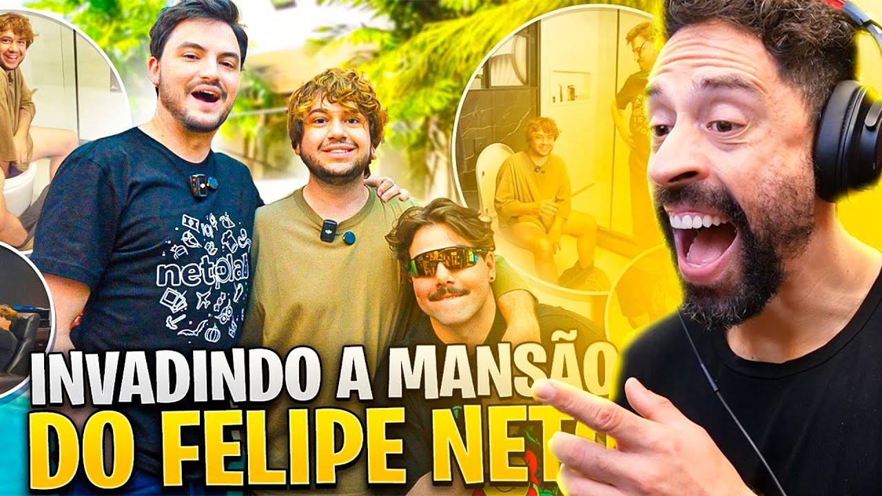 BRINO INVADIU A MANSÃO DO FELIPE NETO COM O T3DDY! - REACT BRINO E FELIPE NETO