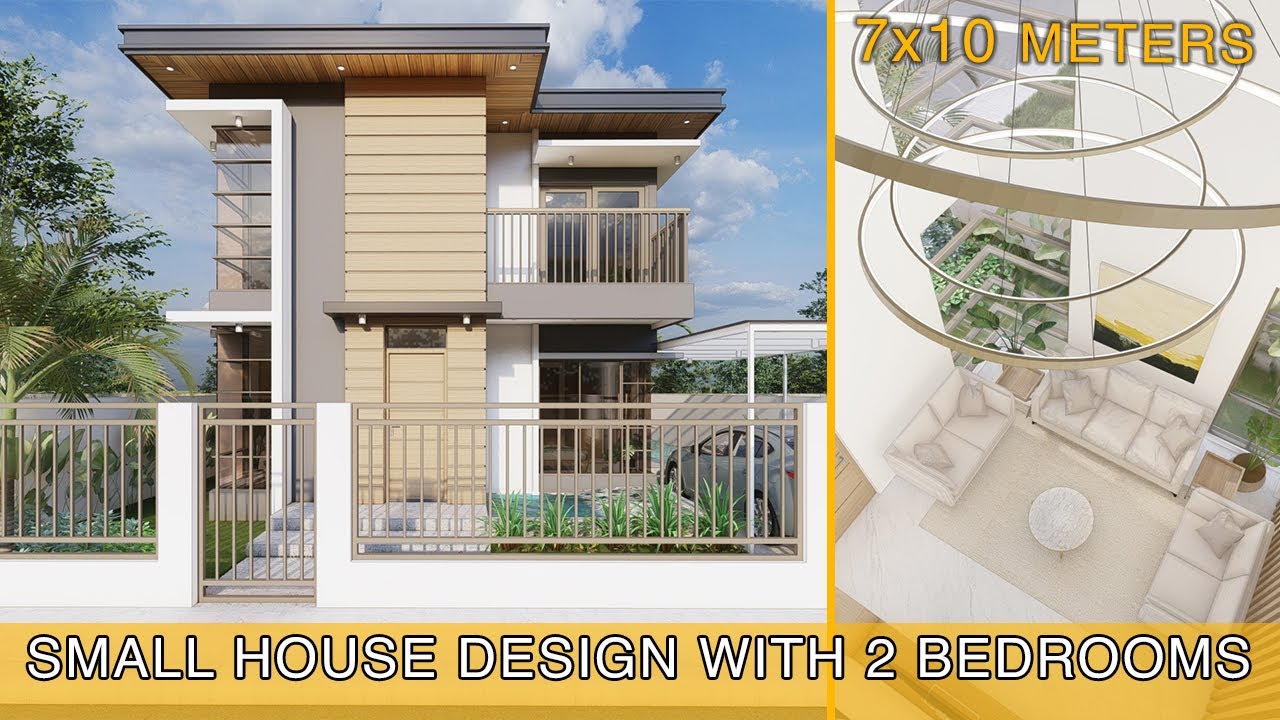 Modern House Design Idea (7x10 meters) 70 sqm with 3 bedrooms and pool