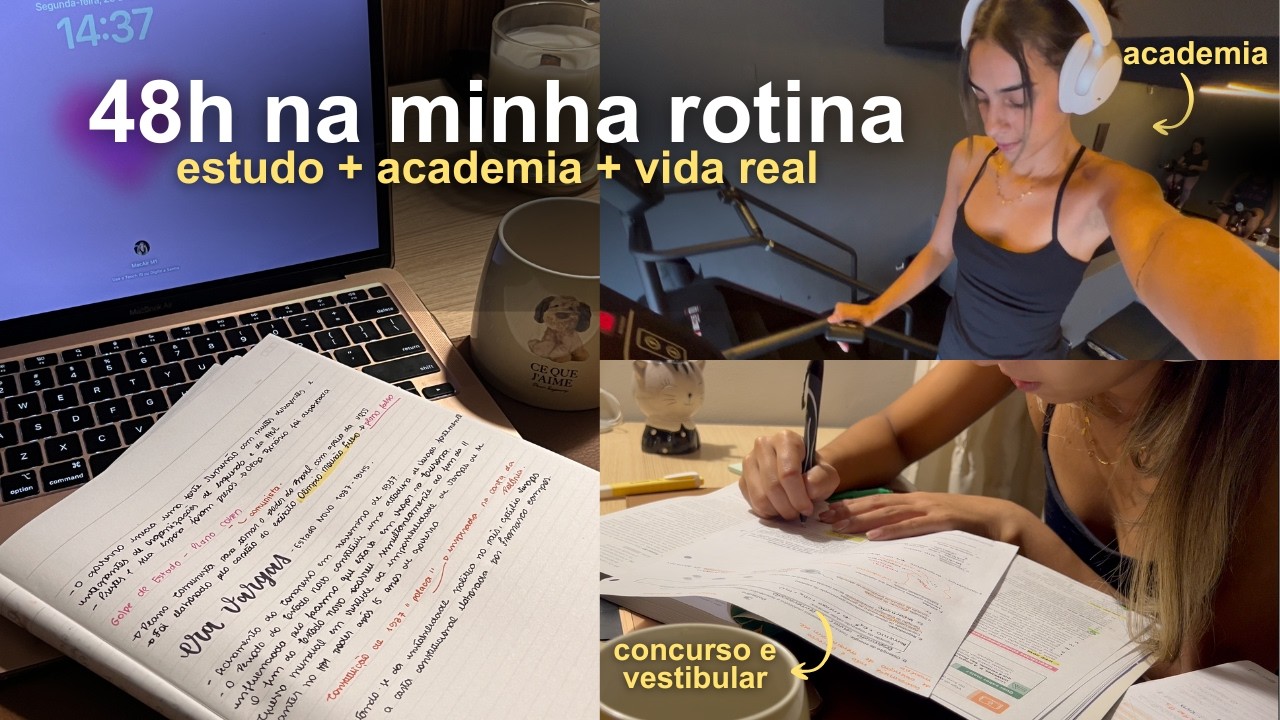 48H tentando dar conta de tudo | study vlog vestibular, MPSP, academia e trabalho ✨