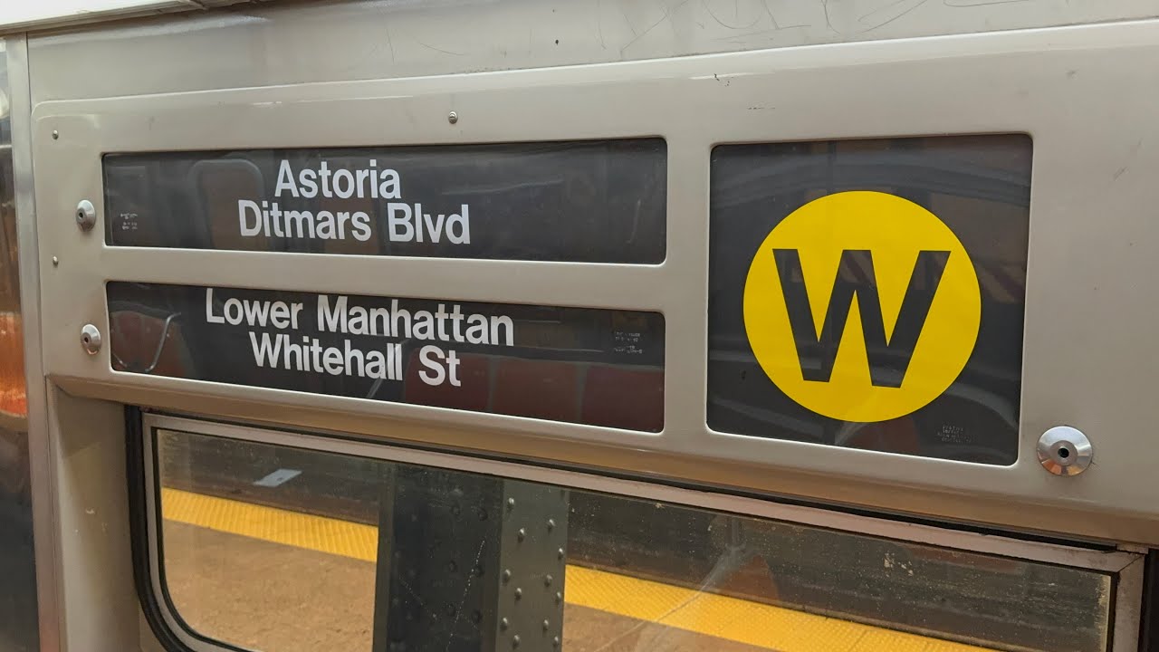 BMT Broadway Local: R68 (W) Train [Whitehall St-South Ferry to Astoria-Ditmars Blvd]