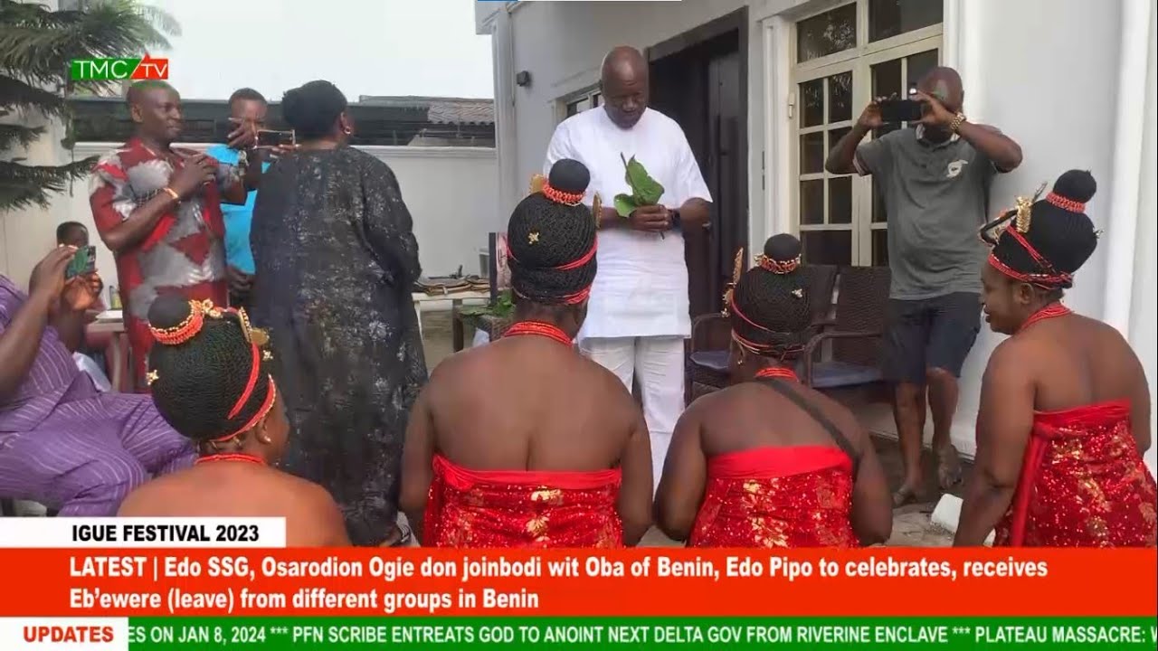 Edo SSG, Osarodion Ogie don joinbodi wit Oba of Benin, Edo Pipo to celebrates, receives Eb’ewere