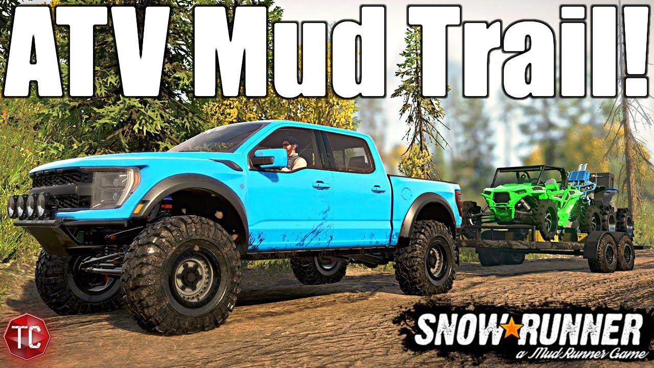 SnowRunner: Hauling ATVs to a NEW MUD TRAIL with my Ford RAPTOR! (Realistic RP)