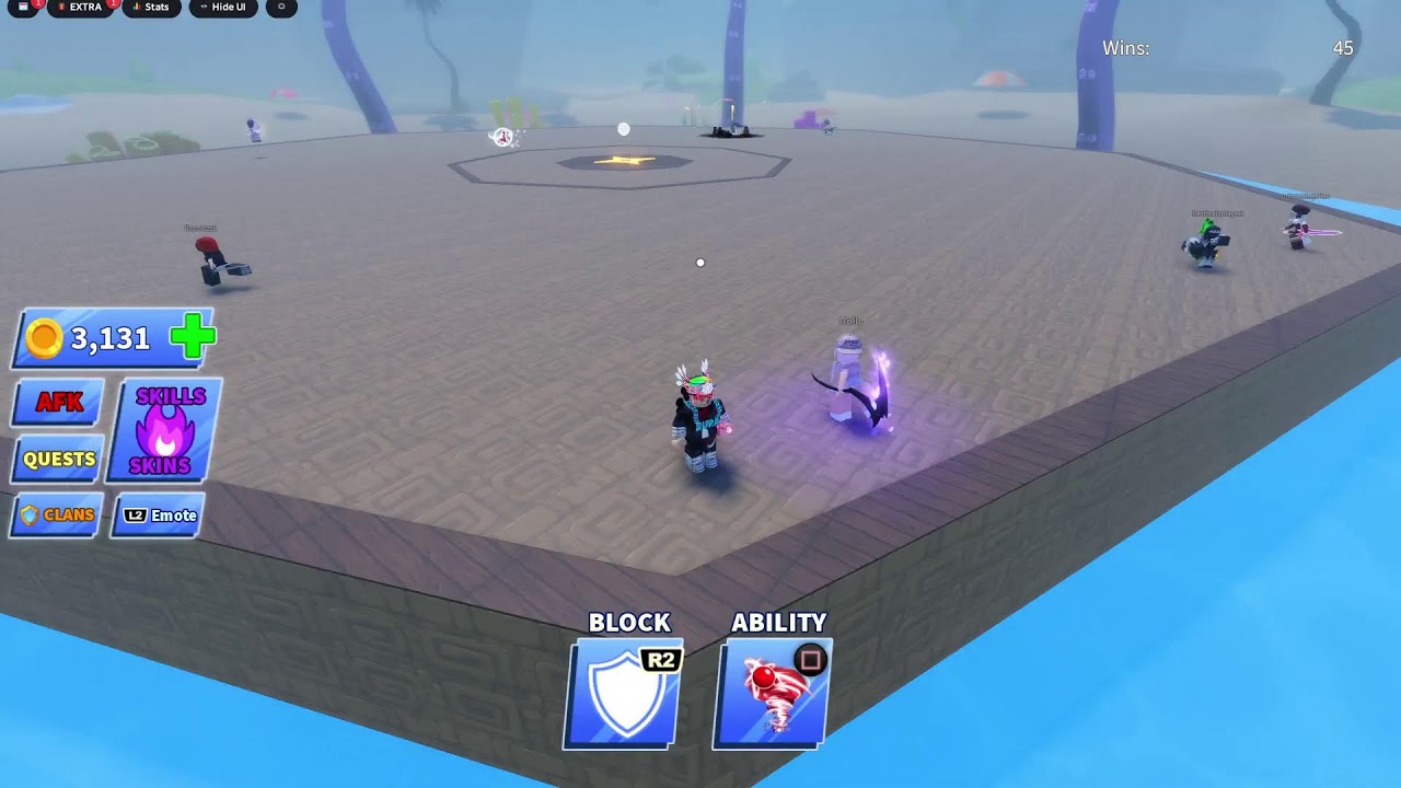Playing blade ball