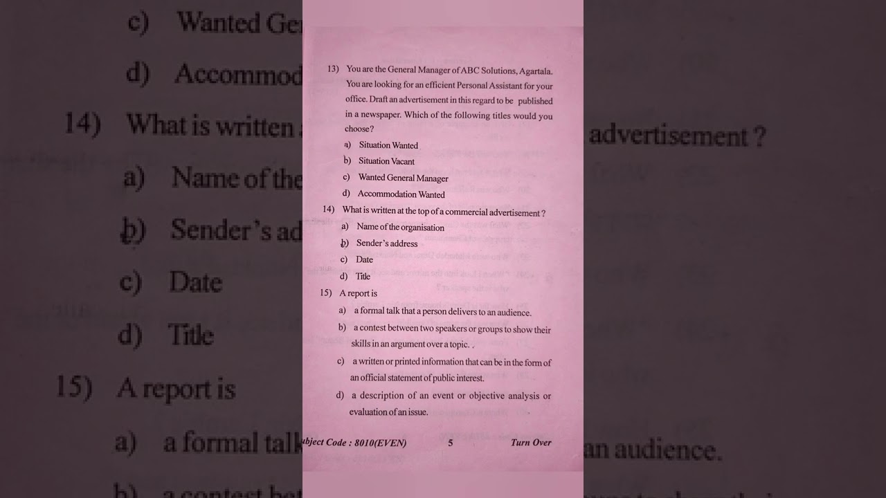 TBSE H.S Term-2 Examination 2021-2022    ENGLISH Question Paper #tbse #english  #shorts