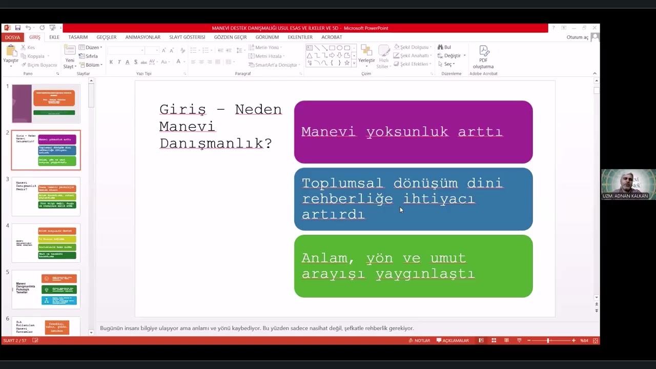 Uzm  Adnan KALKAN   MANEVİ DESTEK DANIŞMANLIĞI USUL ESAS İLKELER VE 5D MODELİ
