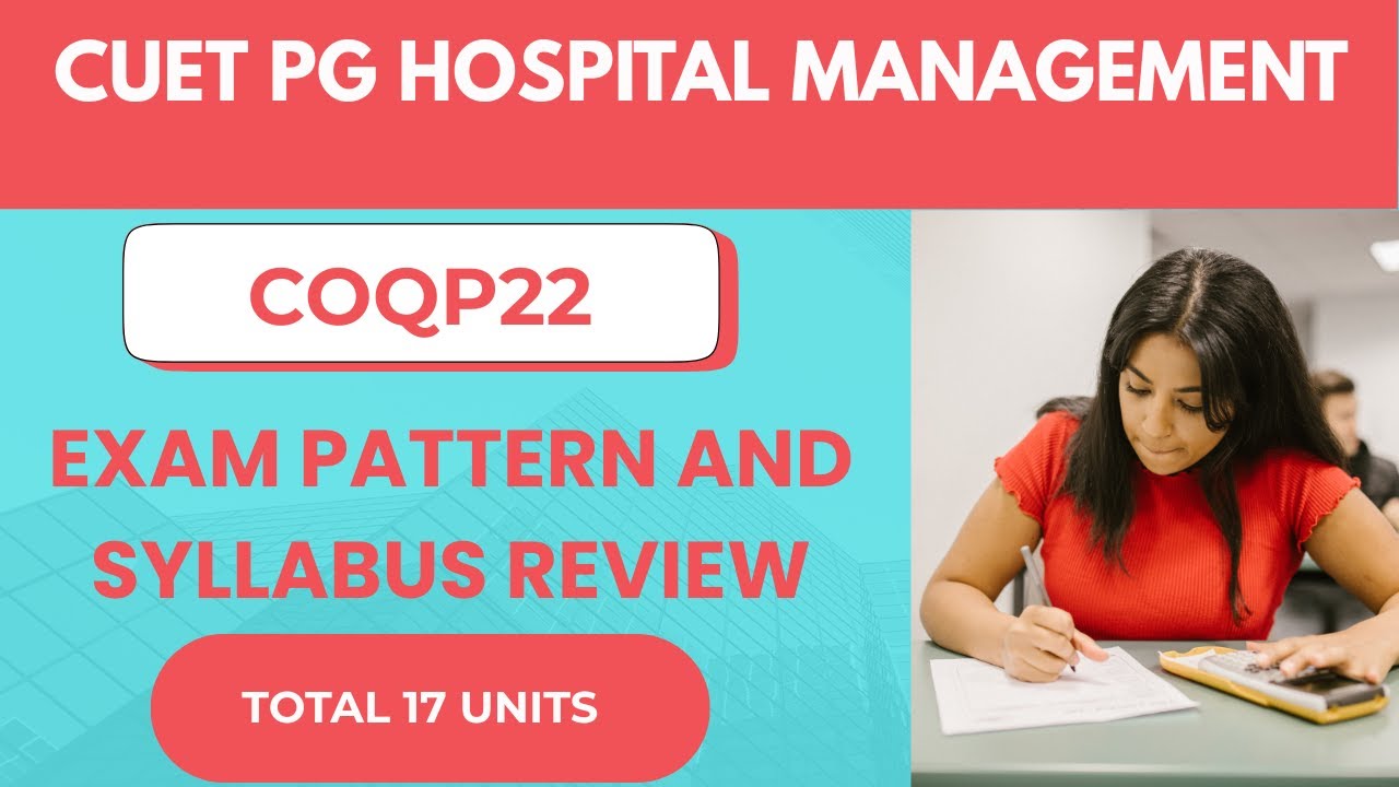 CUET PG Hospital Management Syllabus I COQP22 Syllabus I Exam Pattern I MBA Hospital Management