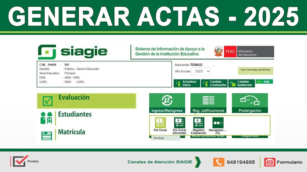 Generar Actas SIAGIE 2025