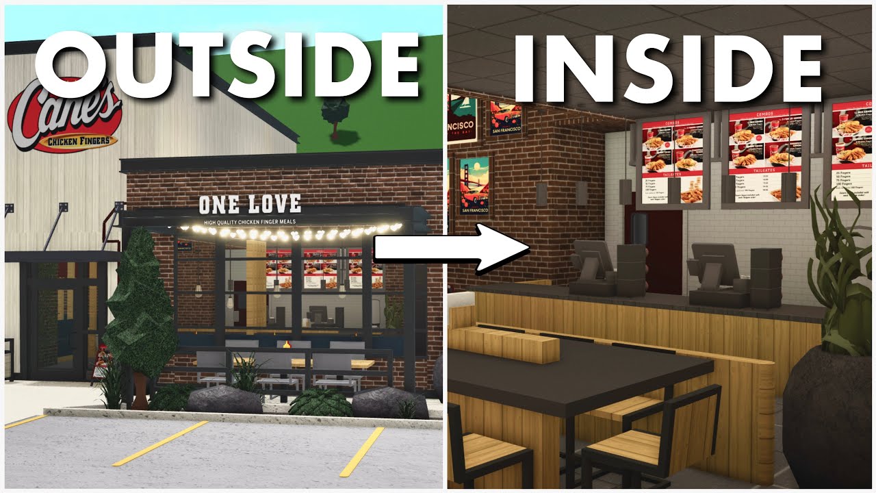 Decorating The INSIDE Of My CANES Restaurant! Part 2! I Bloxburg
