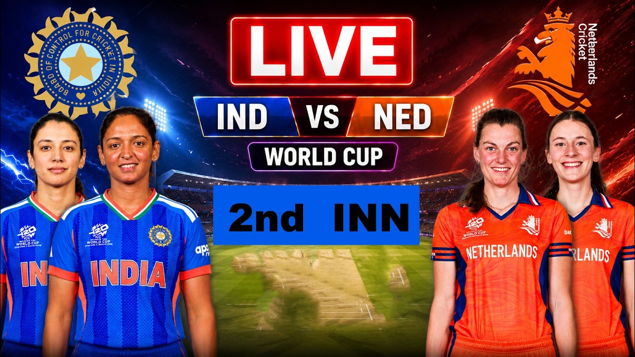 Live India vs Netherlands Women Match | Cricket Match Today | IND W vs NED W T20 1st Inn last 5 ov