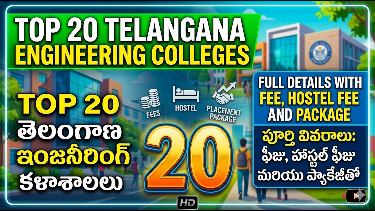 Top Engineering colleges in Telangana||Top 20 engineering colleges in telangana 2026
