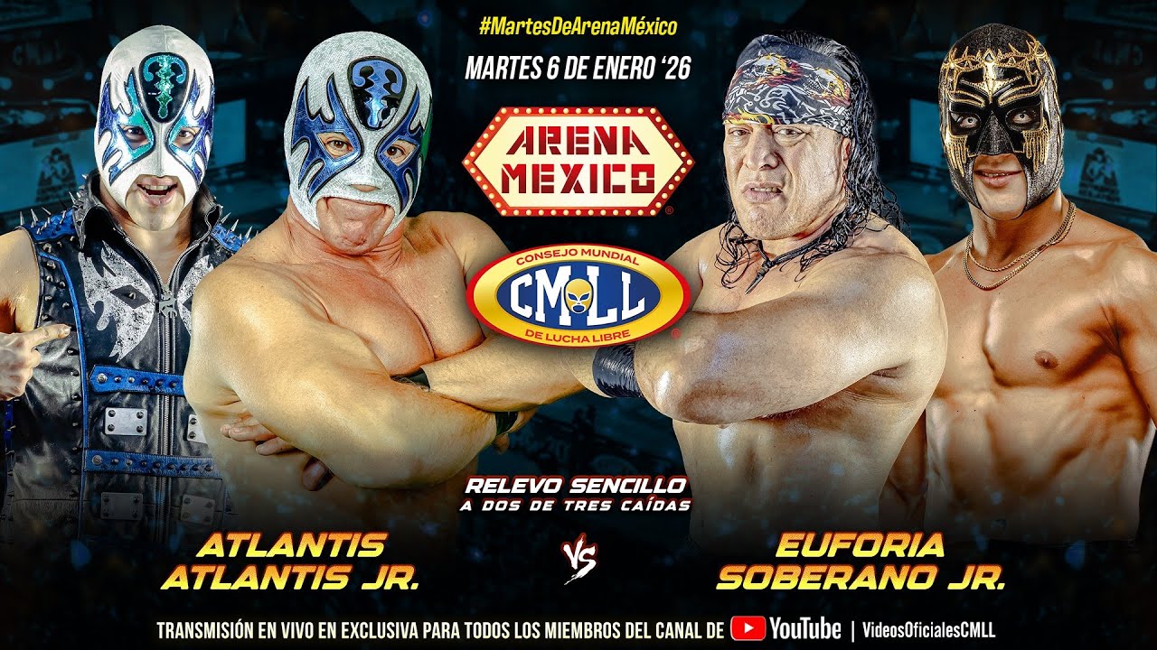 CMLL HIGHLIGHTS  06 DE ENERO &acute;26 || ATLANTIS Y ATLANTIS JR. VS EUFORIA Y SOBERANO JR.