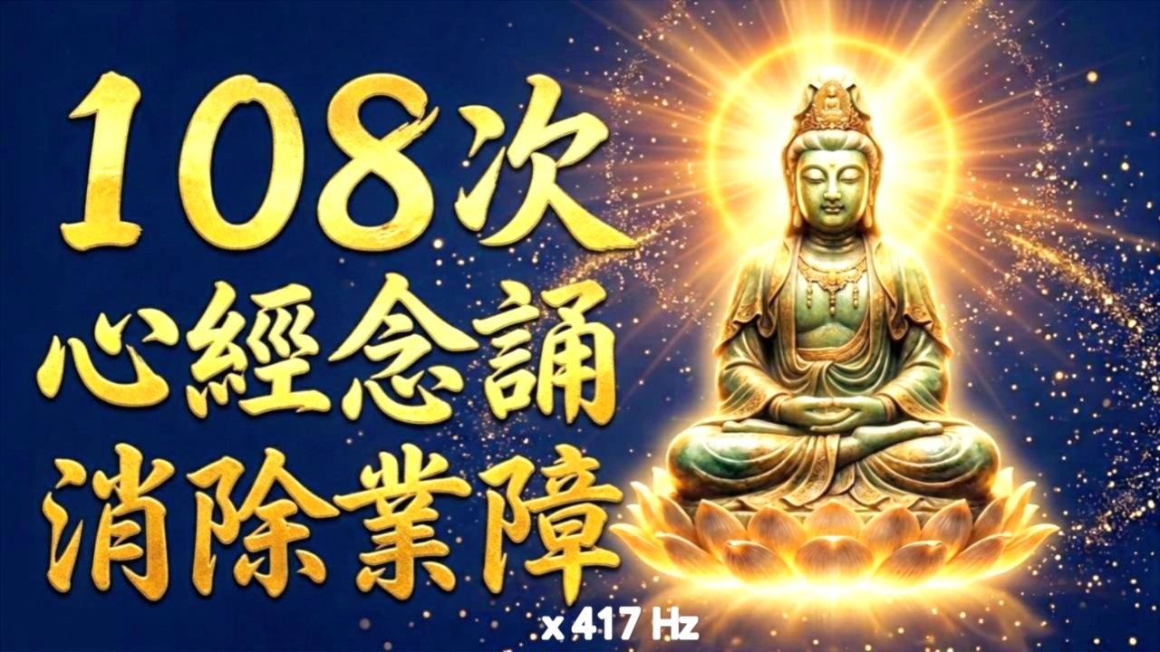 【心經 108 遍 x 417Hz】消除業障與深層清理：切斷厄運與無明煩惱，高頻能量淨化結界｜般若心経 108回