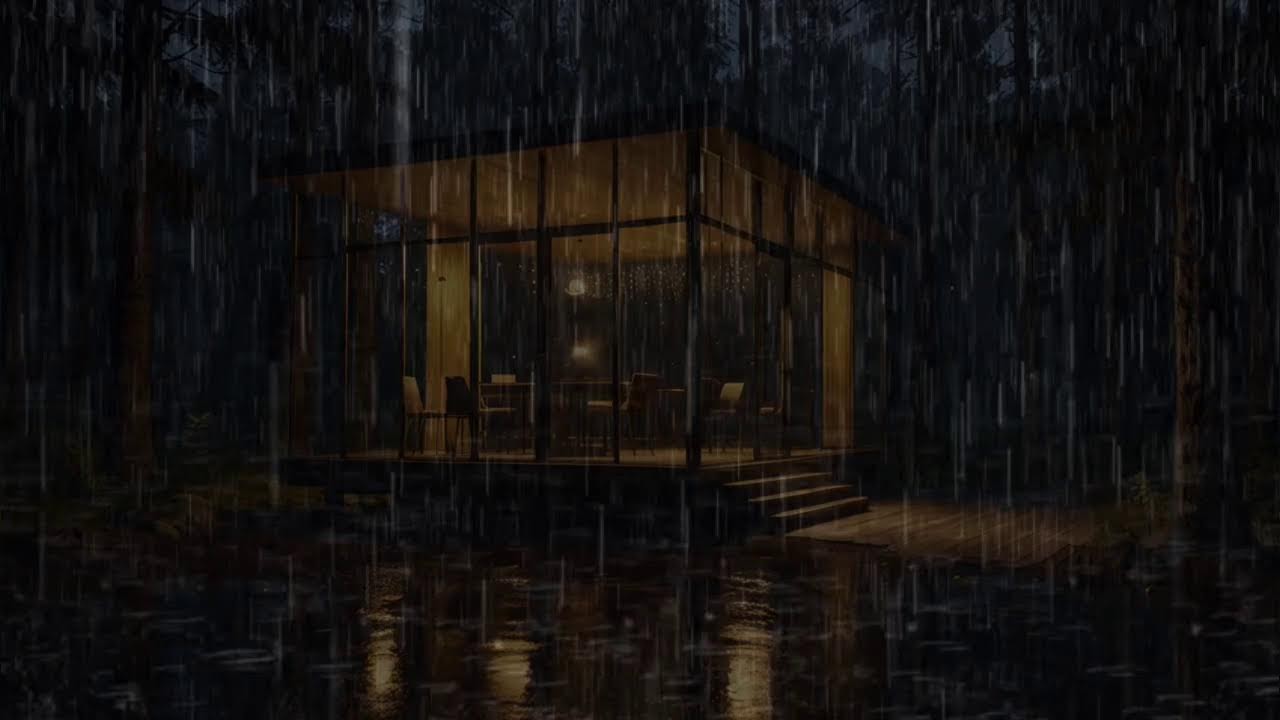 Relaxing Rain Ambience in a Warm Wooden Cabin | Sleep, Study, Focus