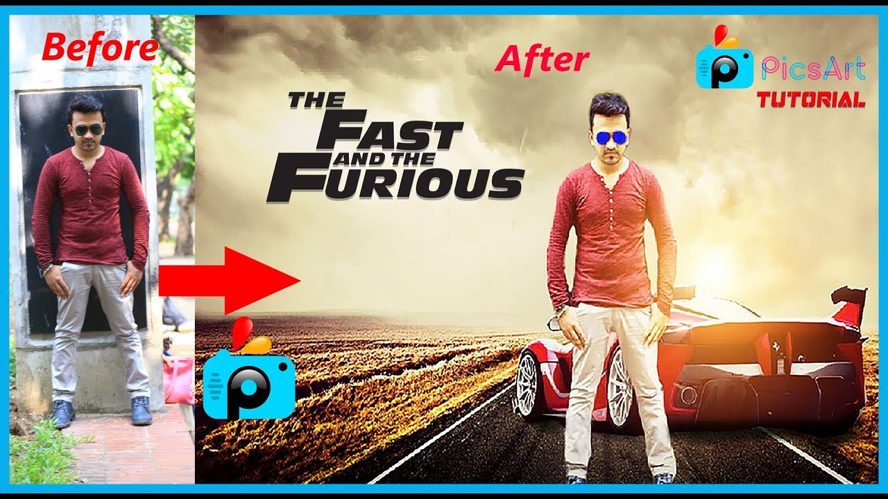 Fast and Furious Movie poster design in Picsart editing tutorial