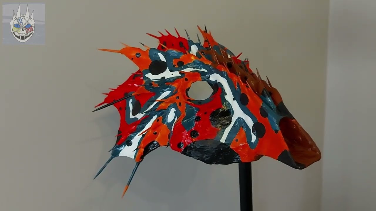 Sheahorse mask made out of papermache and clay